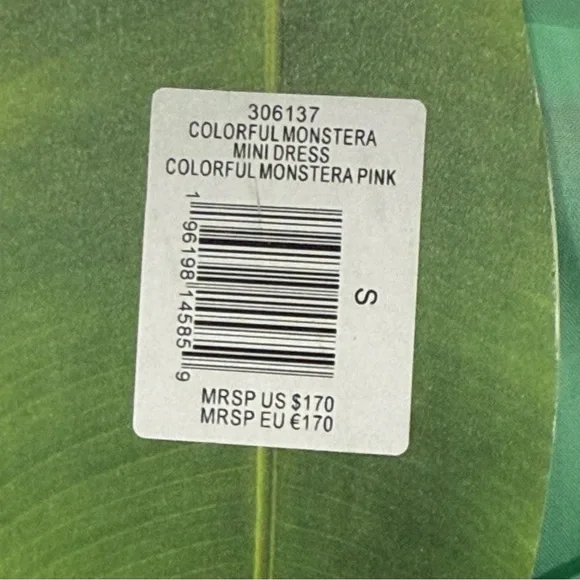 NWT Farm Rio Colorful Monstera Mini Dress Small Wrap Linen Boho Vacay Beach Gift - Picture 12 of 16